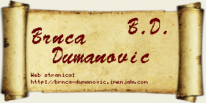 Brnča Dumanović vizit kartica